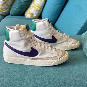 Nike Blazer Mid ’77 Vintage “Joker” White Purple Green Men’s Size 10 (No Box)